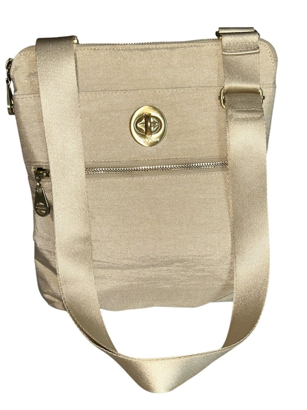 Baggallini Hanover Crossbody Bag in Beach Beige with Brushed Gold Hardware
